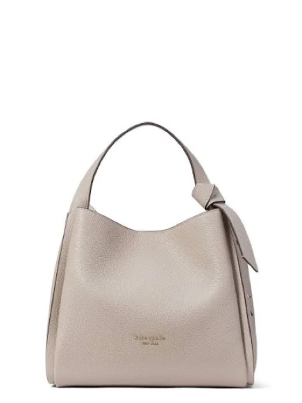 kate spade medium knotted crossbody Leather Pebbled Tote - Taupe with Gold Logo